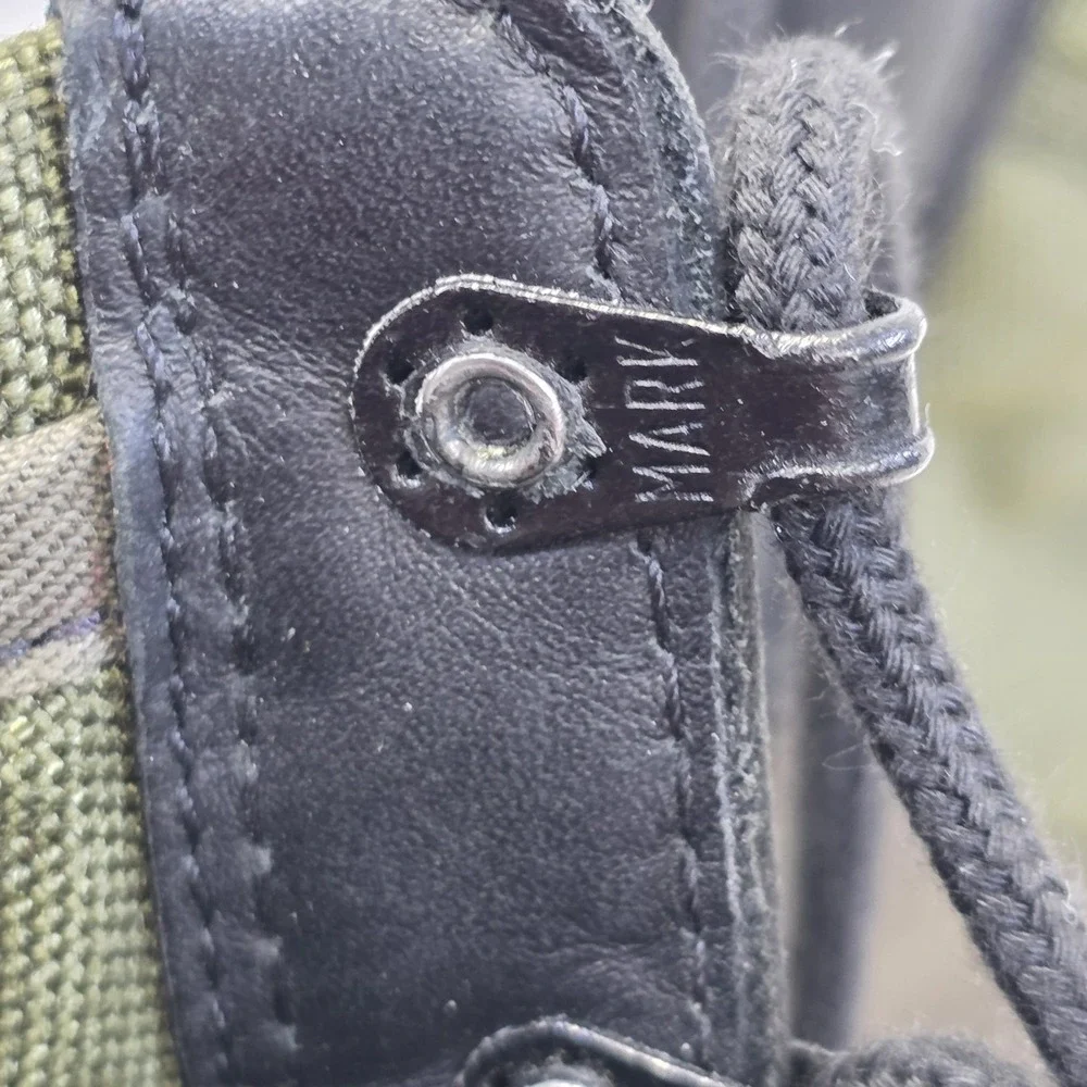 New Original German Army Tropical Boots BALTES Black/OD Green Canvas Military 41